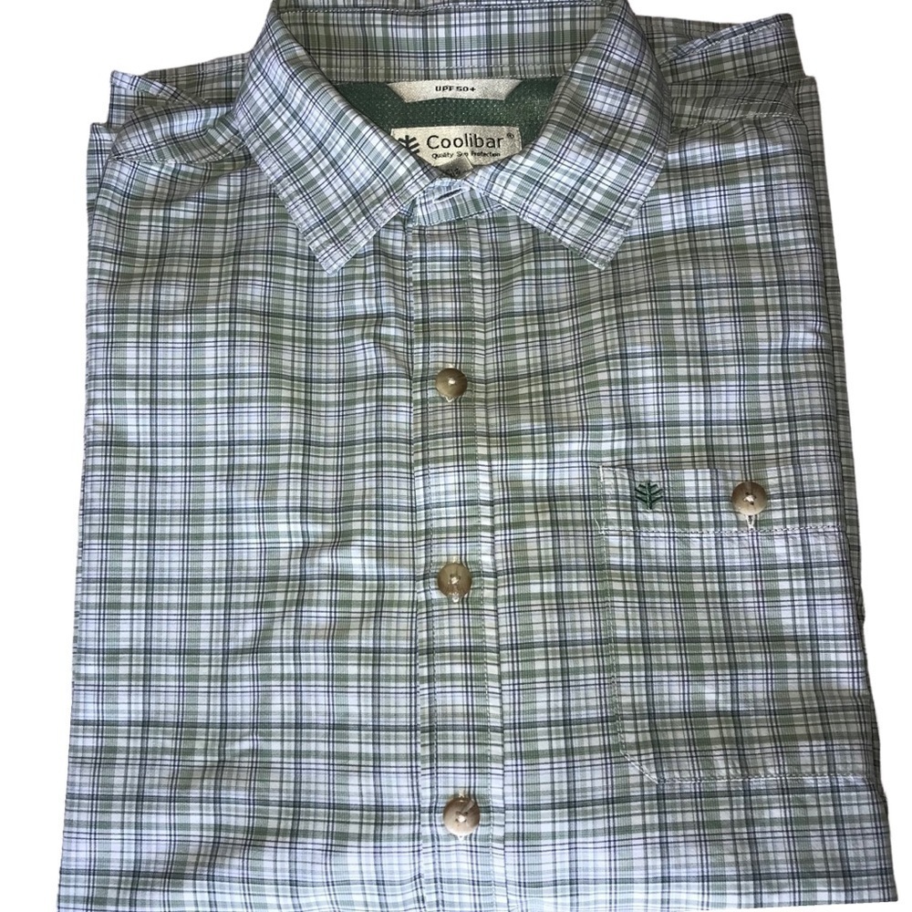 Coolibar UPF 50+ Sun Protection Vented Button Down Fishing Casual Shirt L